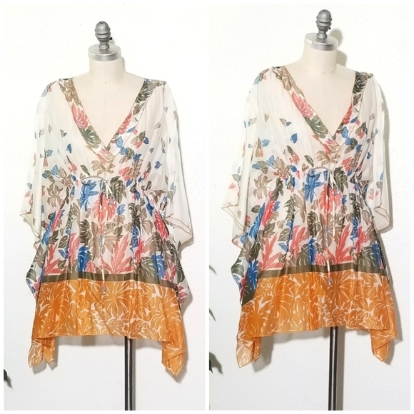 Missoni Floral Cover Up Silk Georgette Kaftan - Picture 1 of 12